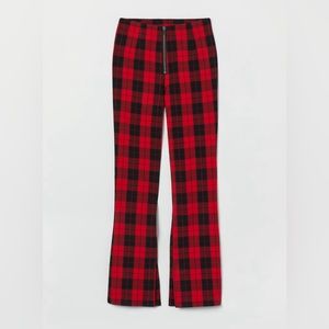 NWT - H&M Flared Checked Pants